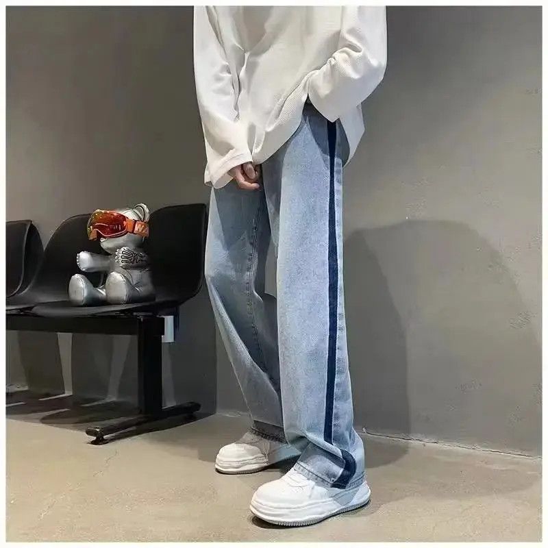 Japanese Brand Loose straight leg spliced jeans Size US 32 / EU 48 - 1 Thumbnail
