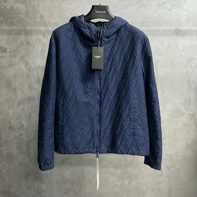 Fendi Fendi Blue Logo Embossed Hooded Jacket Size US L / EU 52-54 / 3 - 1 Thumbnail