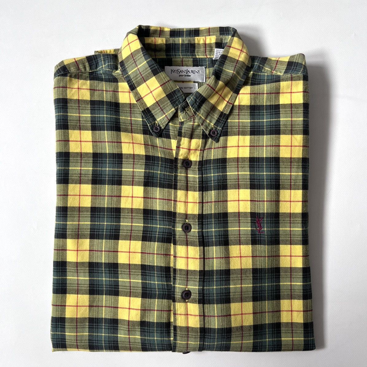 Yves Saint Laurent plaid flannel shirt