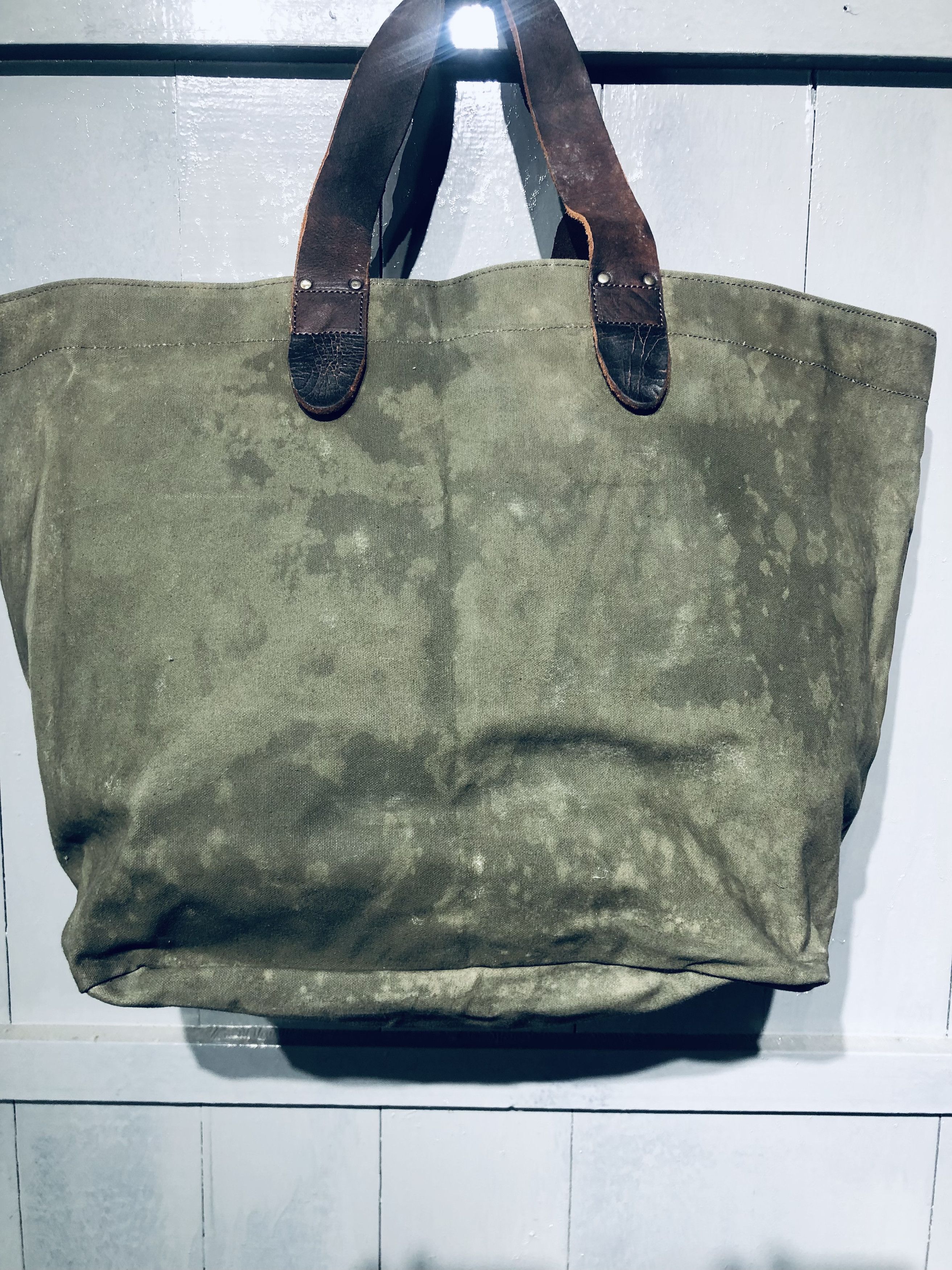 Canvas × Japanese Brand × Leather JAPANESE STREETWEAR FASHION STYLE CANVAS LEATHER TOTEBAG Size ONE SIZE - 16 Thumbnail
