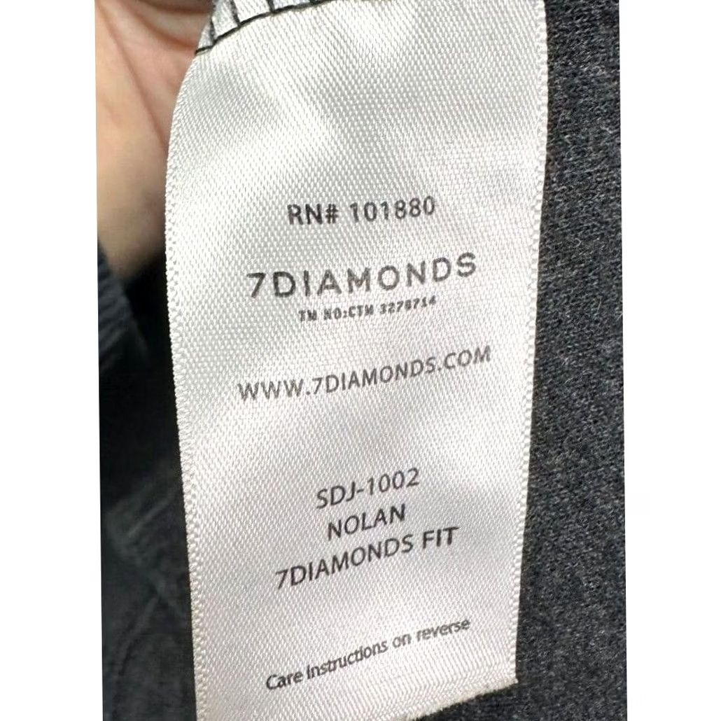 Vintage 7 Diamonds Sweater Mens Large Grey Nolan Jersey Knit Snap Button Up Jacket Golf Size US L / EU 52-54 / 3 - 6 Thumbnail