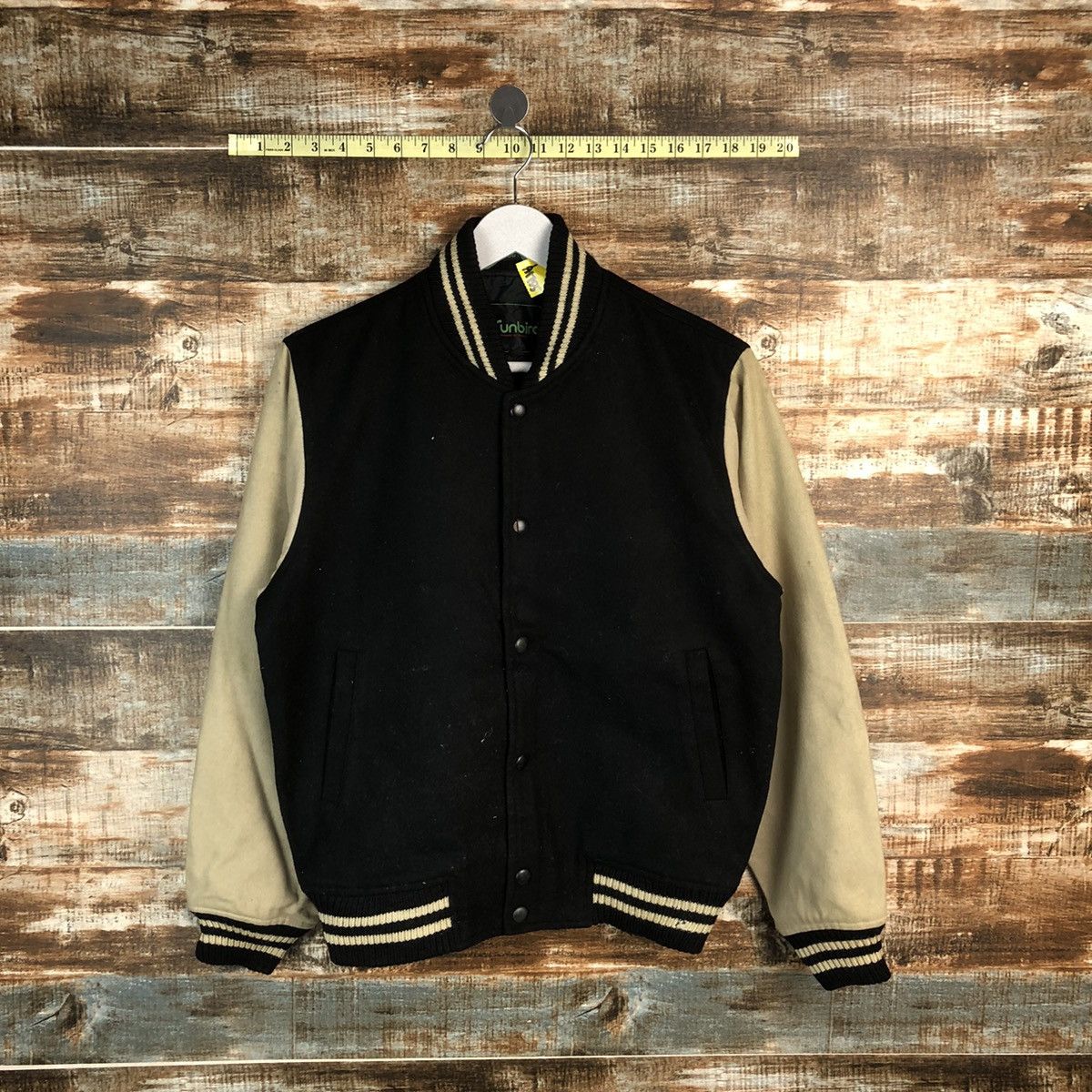 Japanese Brand Sunbird Black vintage plain Bombers varsity Jacket #A1755 Size US M / EU 48-50 / 2 - 1 Thumbnail