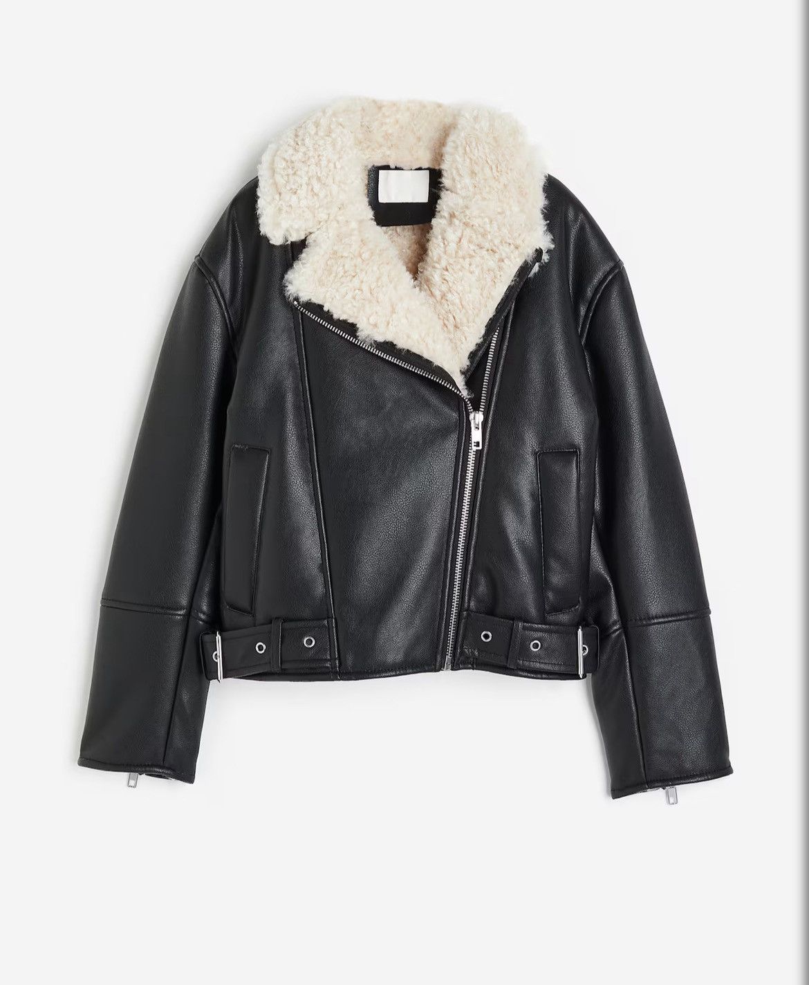 H&M Faux Fur Lined Leather Jacket Size XS / US 0-2 / IT 36-38 - 1 Thumbnail