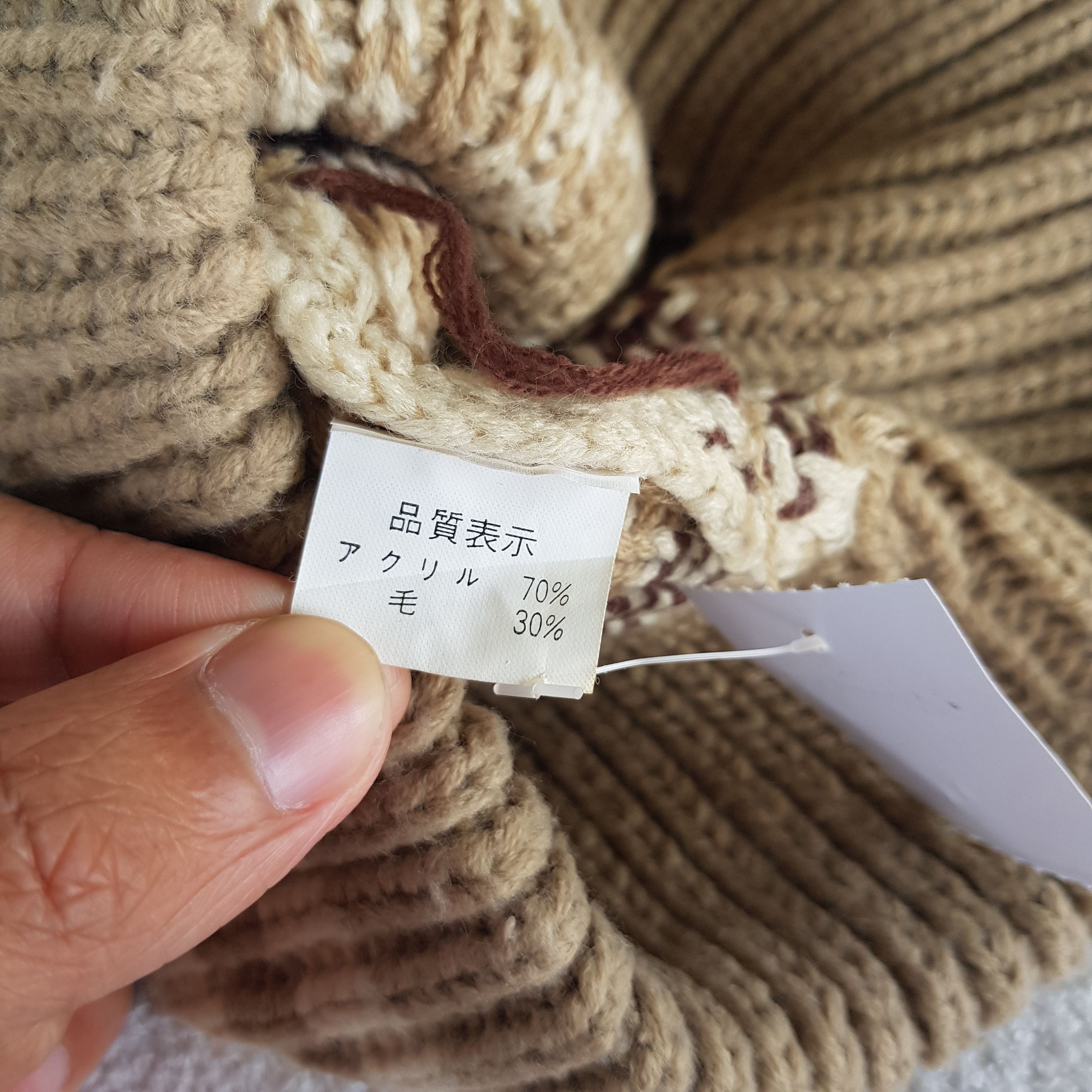 Homespun Knitwear Vintage Japanese Beanie Fair Isle Ribbed Knit Snow Caps Hats Size ONE SIZE - 6 Thumbnail
