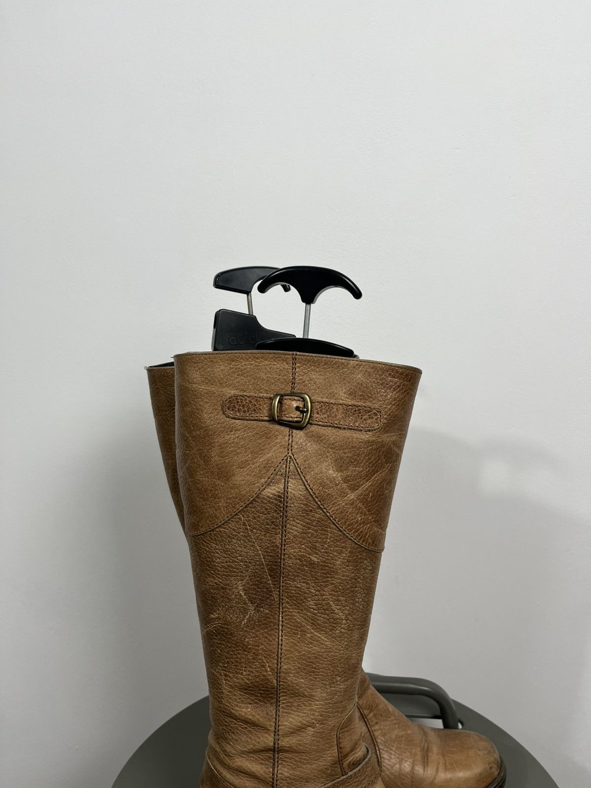 Other Brown Leather Tall Boots 37 Buckle Zip Riding Style Size US 6.5 / IT 36.5 - 6 Thumbnail