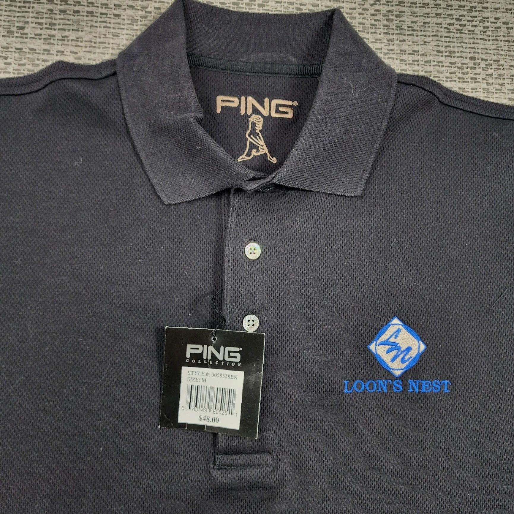 Vintage VINTAGE PING Polo Shirt Mens Medium Black Loon's Nest 2003 Championship Golf 00s Size US M / EU 48-50 / 2 - 6 Thumbnail