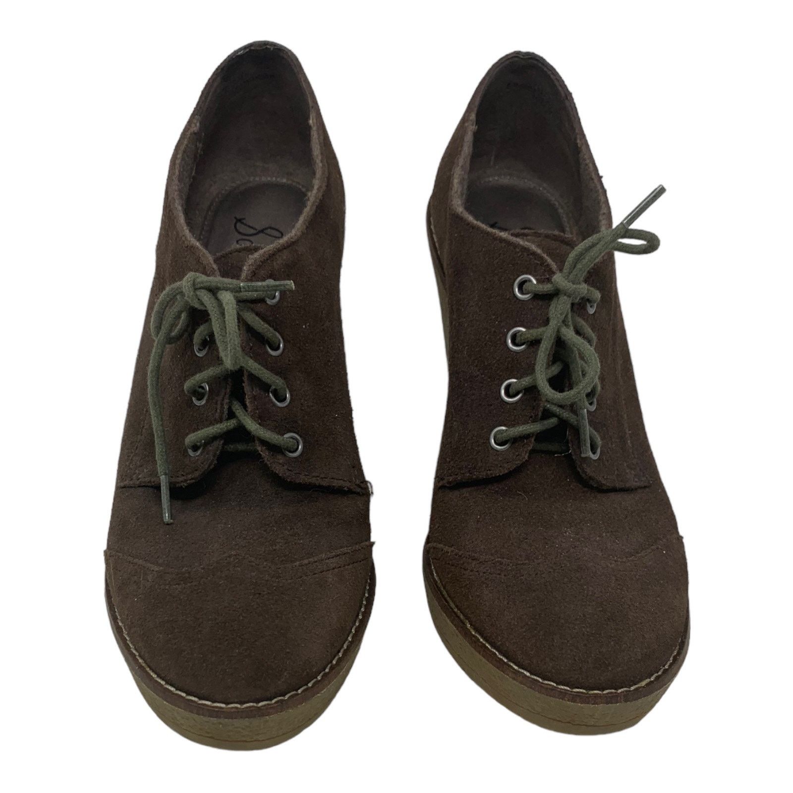 Sam Edelman Sam Edelman Suede Lace-Up High Heel Oxford Pump 7.5 M Size US 7.5 / IT 37.5 - 2 Thumbnail