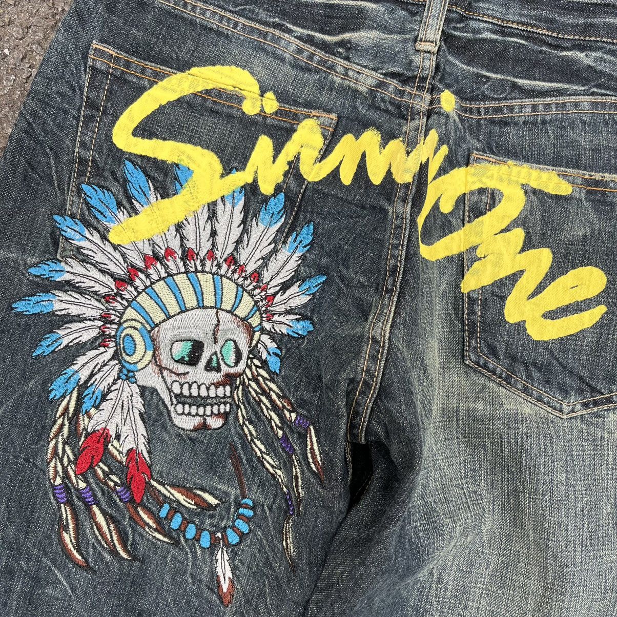 Hysteric Glamour Japanese Skull Embroidered Jeans Distressed Punk Denim Size US 28 / EU 44 - 12 Thumbnail