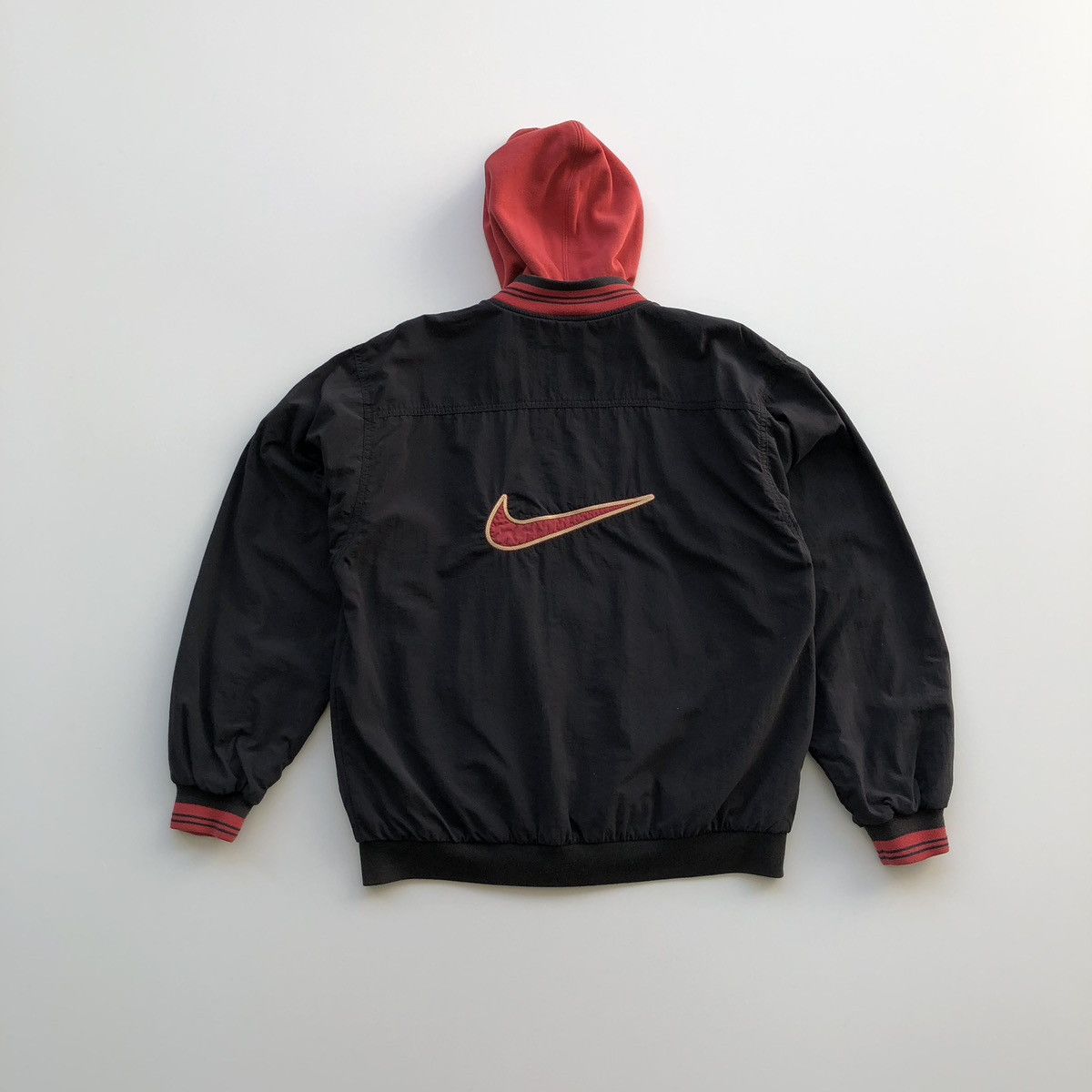 Nike Nike 90’s Double Nylon Bomber Hooded Vintage Jacket rare Size US S / EU 44-46 / 1 - 3 Thumbnail