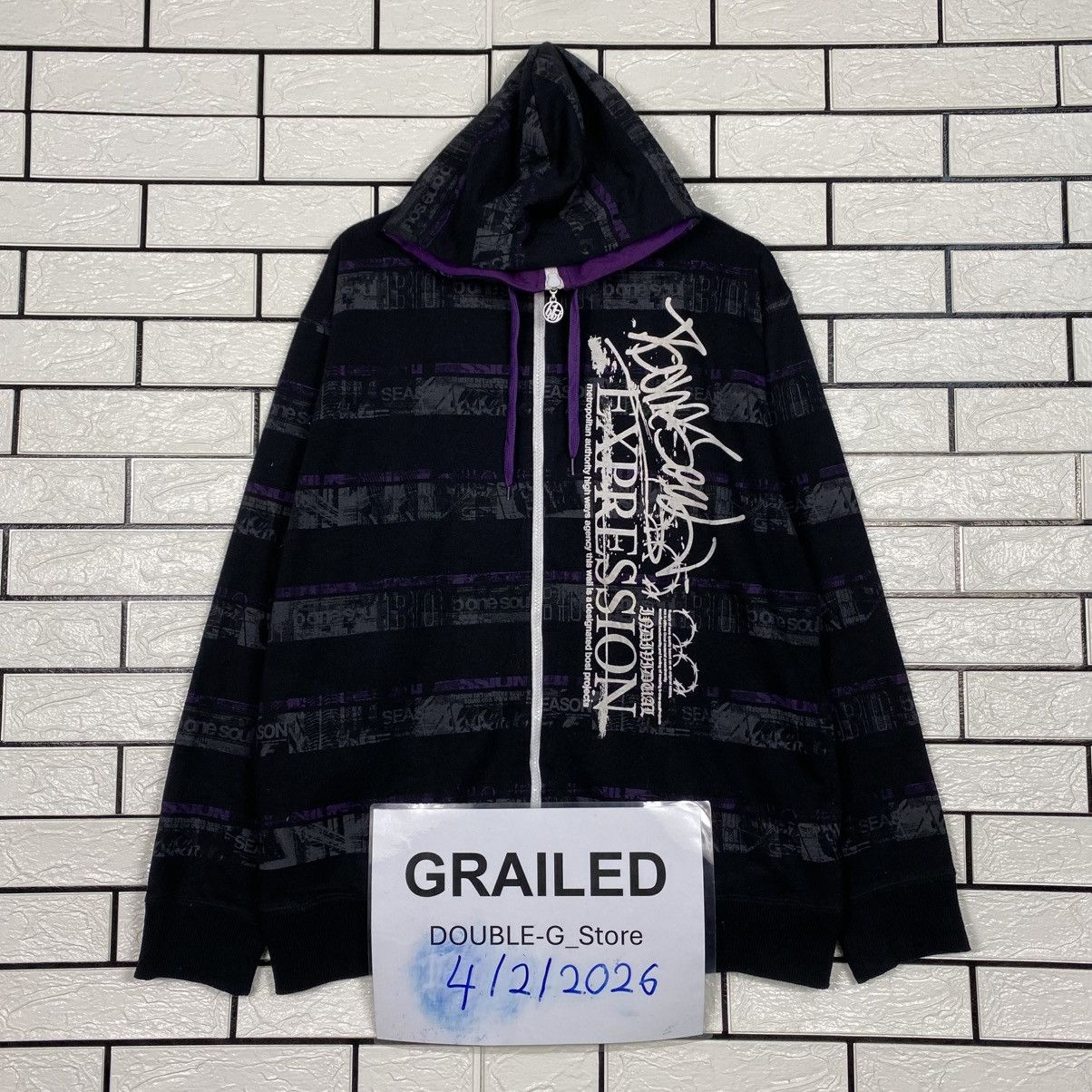 Japanese Brand 📌B One Soul Zipper Hoodie Full Print Size US XL / EU 56 / 4 - 1 Thumbnail