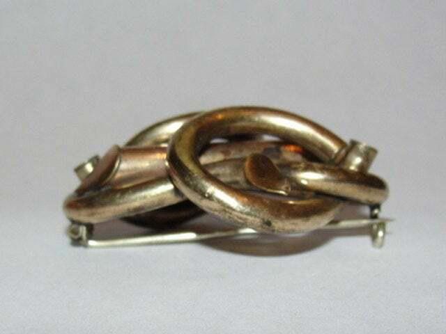 Designer Victorian 14 kt Gold Gilt Love Knot Mourning Brooch Size ONE SIZE - 4 Thumbnail