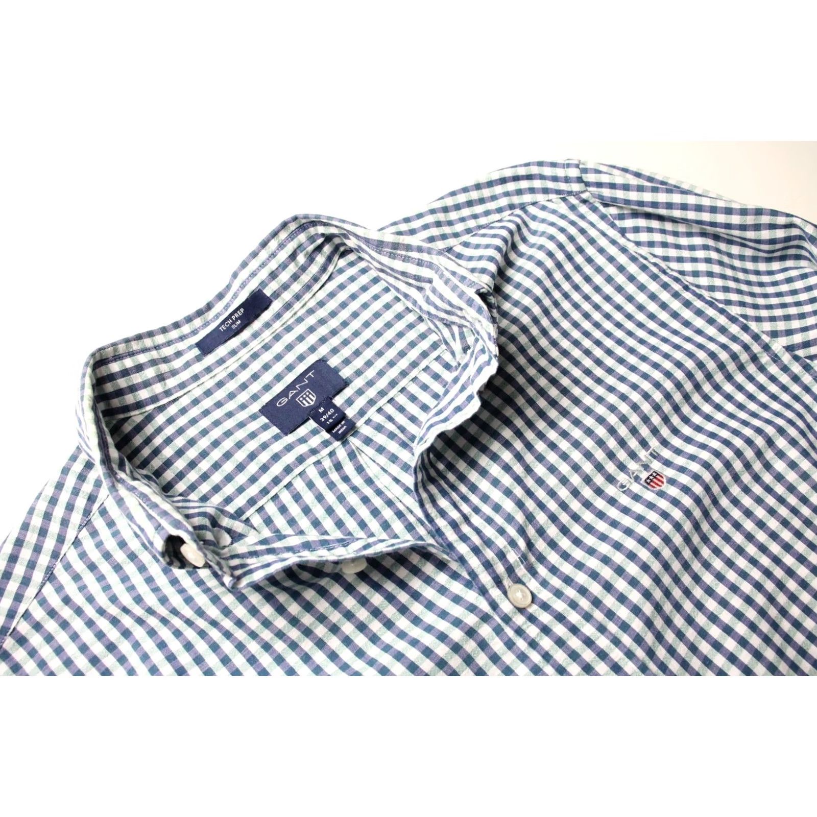 Gant GANT Tech Prep Slim Shirt Men MEDIUM Check Logo Button-Down Collar Size US M / EU 48-50 / 2 - 4 Thumbnail
