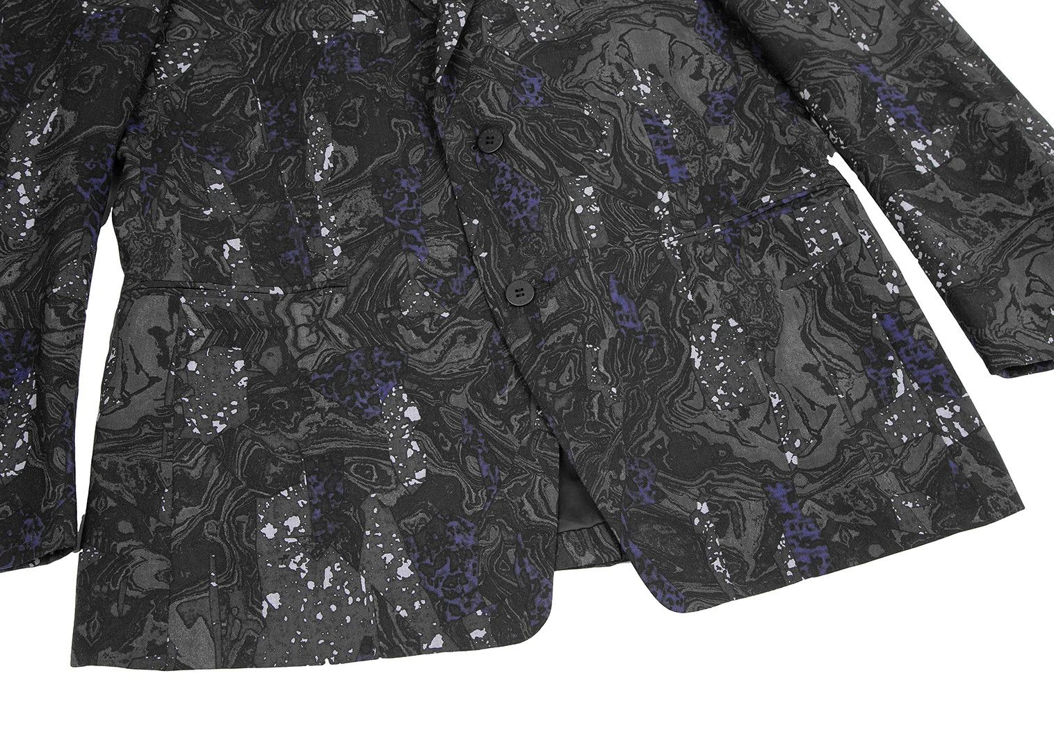 Issey Miyake Wool Marble Print Jacket in Black and Gray Size US XL / EU 56 / 4 - 4 Thumbnail