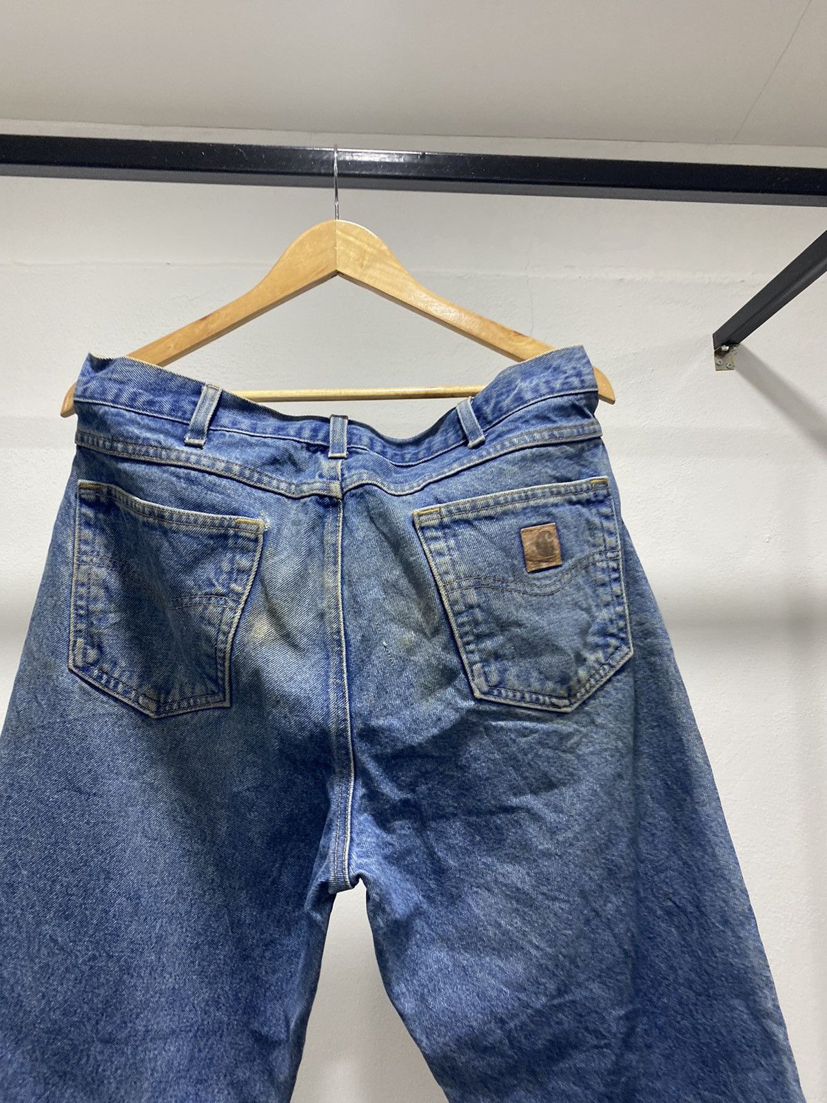 Carhartt × Vintage Carhartt Blue Denim 90s Size US 35 - 4 Thumbnail