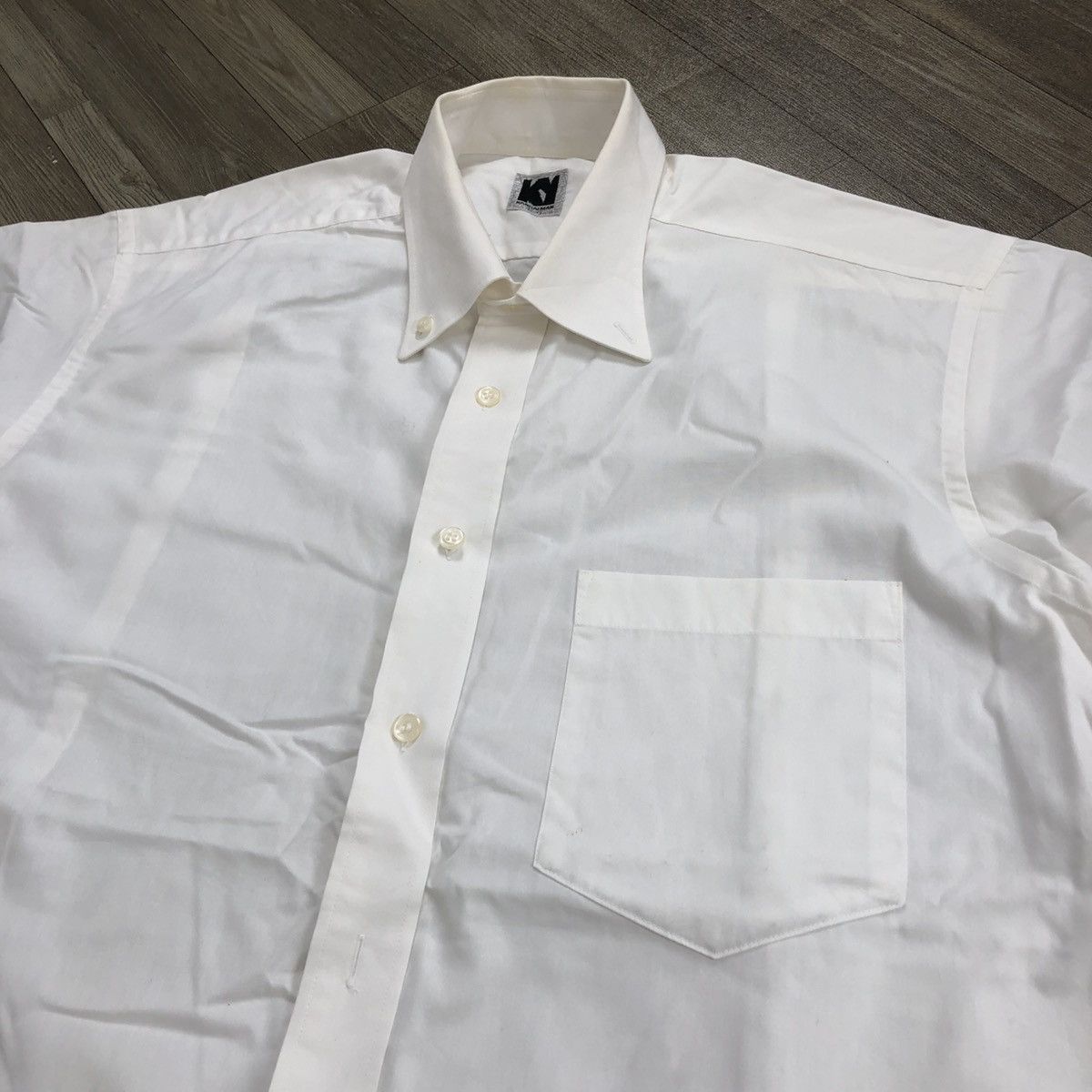 Japanese Brand × Kansai Yamamoto × Vintage Vintage Kansai Man by Kansai Yamamoto White Button Up Shirt Size US L / EU 52-54 / 3 - 3 Thumbnail
