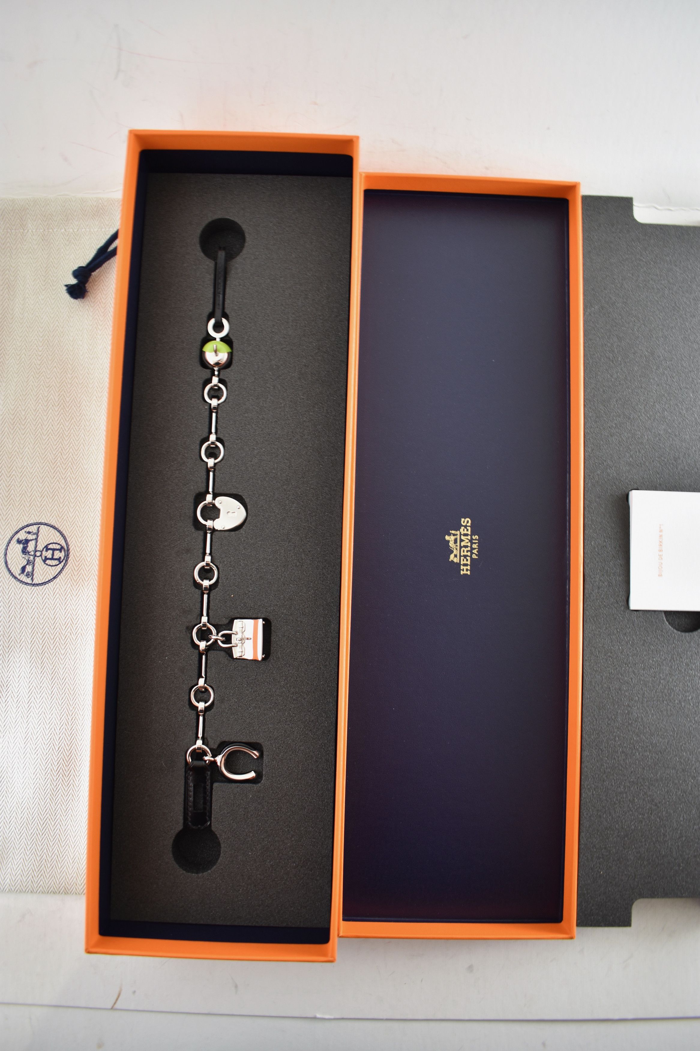 Hermes Hermes Bijou De Sac Charm Green Apple Birkin Kelly Black Bag Size ONE SIZE - 2 Thumbnail