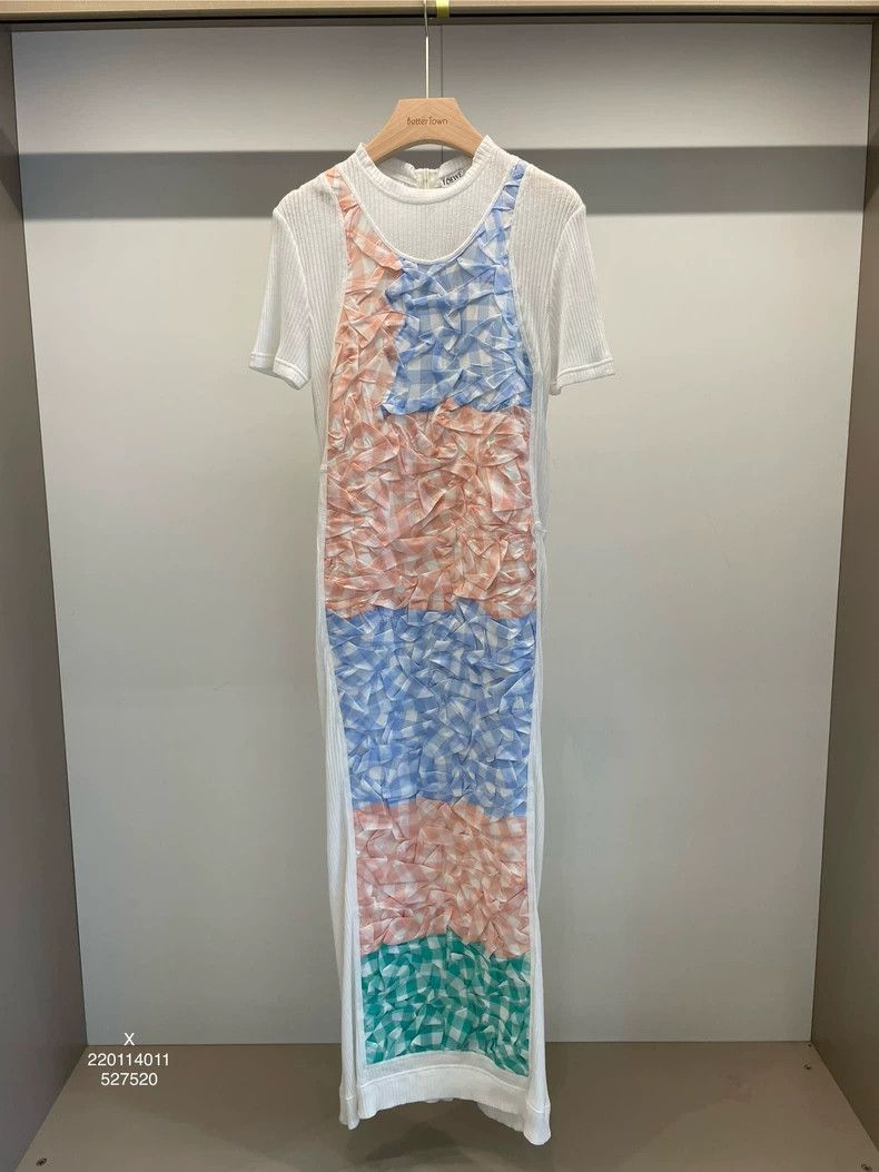 Loewe Loewe Colorblock Plaid Cotton Dress - dmc Size US 34 / EU 50 - 1 Thumbnail