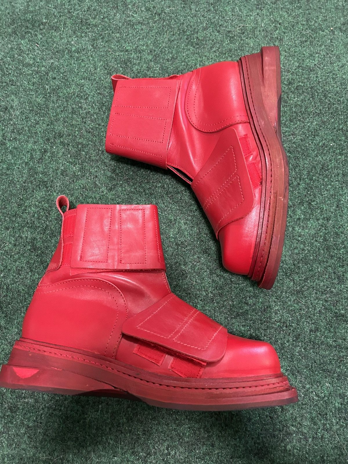 Dirk Bikkembergs × Vintage AW96 Dirk Bikkembergs Red Strap Boots Size US 8.5 / EU 41-42 - 3 Thumbnail
