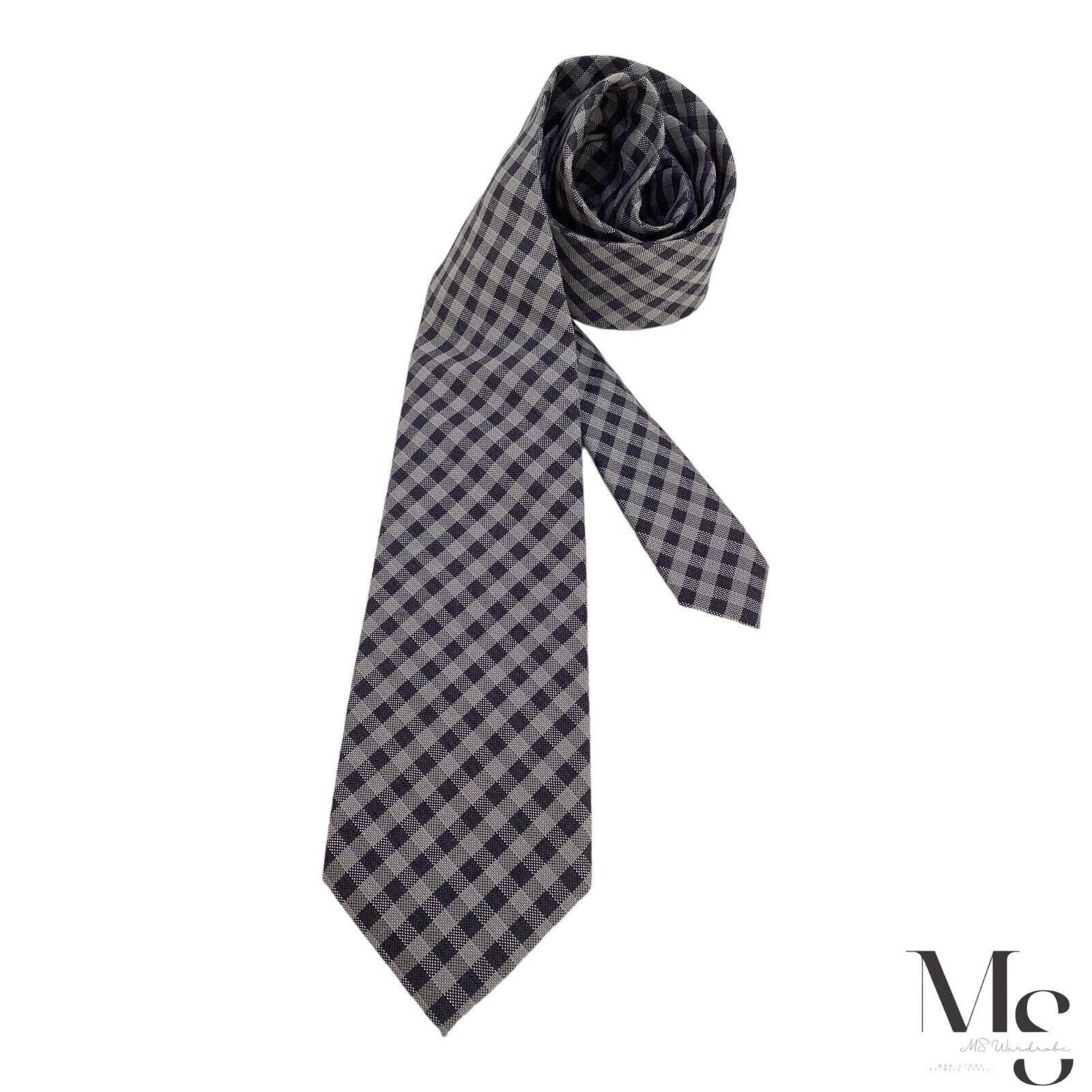 Jones New York JONES NEW YORK 7Fold Gray Plaids & Cheks Wool Blend Tie Size ONE SIZE - 1 Thumbnail