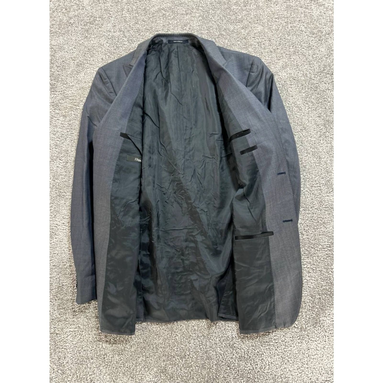 Ermenegildo Zegna Z Zegna Blazer Mens 40 Gray Wool Single-Breasted Notch Lapel Two-Button Sports Coat Jacket Coat Size 40R - 3 Thumbnail
