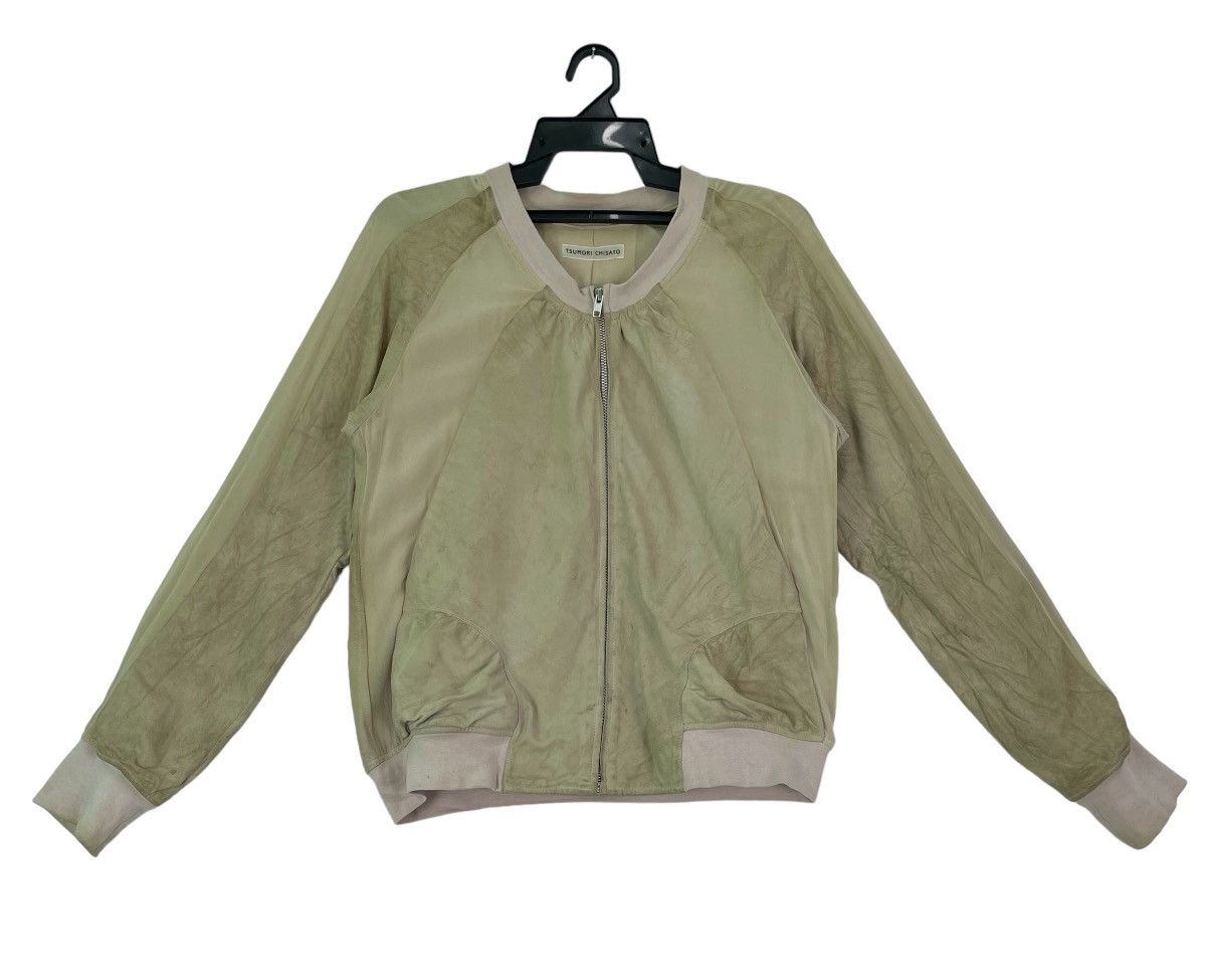 Issey Miyake × Tsumori Chisato Vtg 90s Tsumori Chisato sheepskin partly silk bomber jacket Size M / US 6-8 / IT 42-44 - 1 Thumbnail