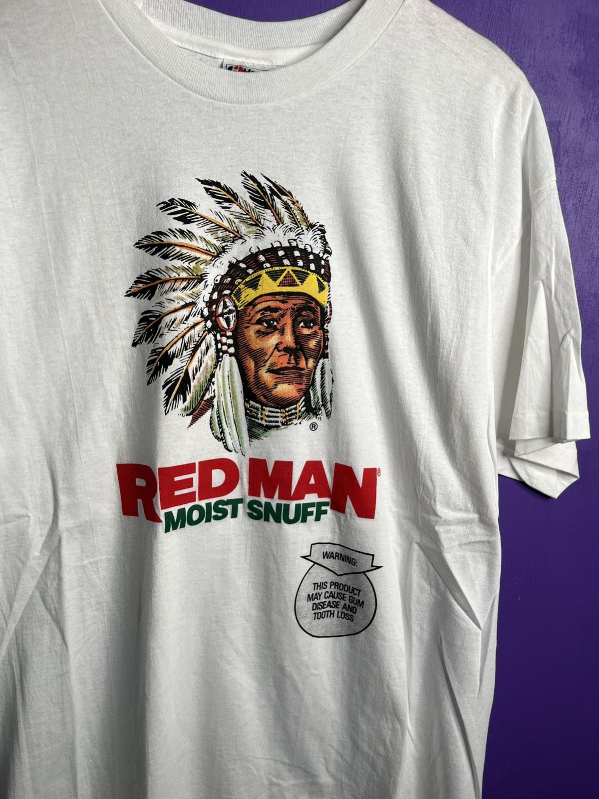 Vintage Vintage 80s Red man snuff promo t-shirt Size US XL / EU 56 / 4 - 3 Thumbnail