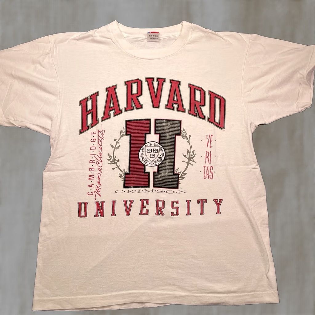 Fruit Of The Loom VINTAGE Harvard Veritas Shield White T-Shirt Sz Large 1952 USA Rare Shirt Mens White 100% Cotton Graphic Tee Athletic Short Sleeve Crew Neck Size US L / EU 52-54 / 3 - 1 Thumbnail