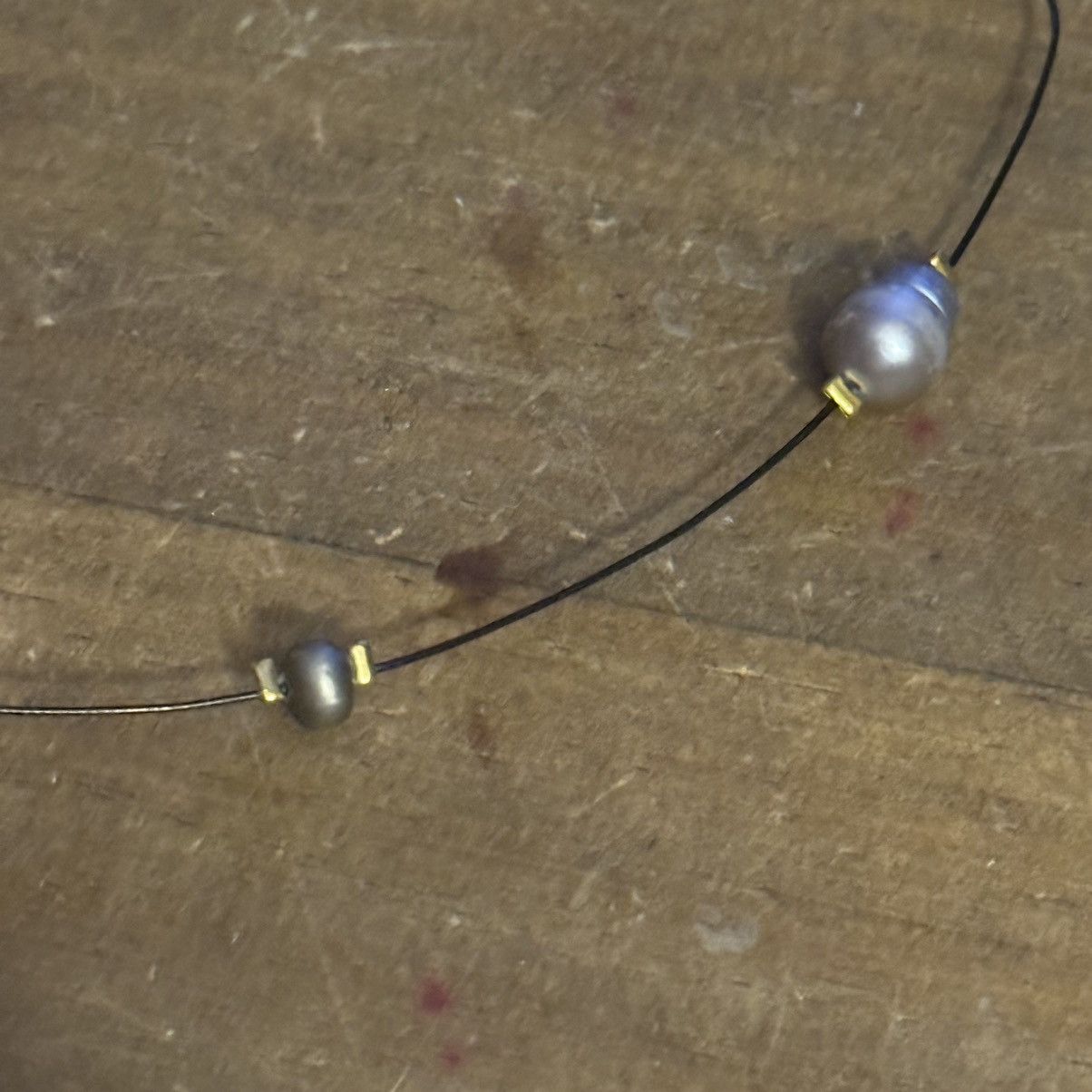Other Black wire station pearl and cross pendant choker necklace Size ONE SIZE - 3 Thumbnail