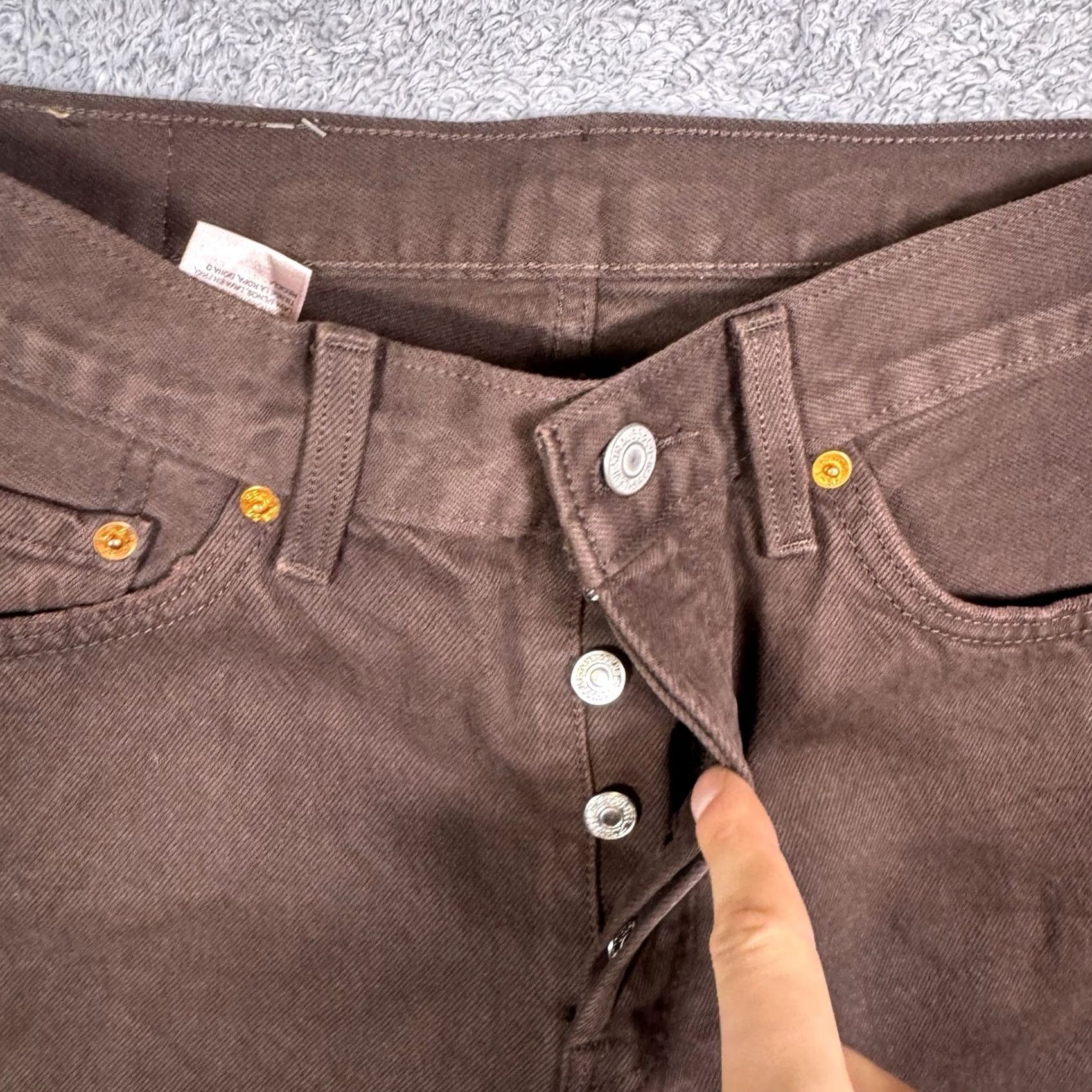 Levi's Levi's 501 Jeans Mens 28x30 Button Fly Denim Brown 90s Grunge Size US 28 / EU 44 - 4 Thumbnail