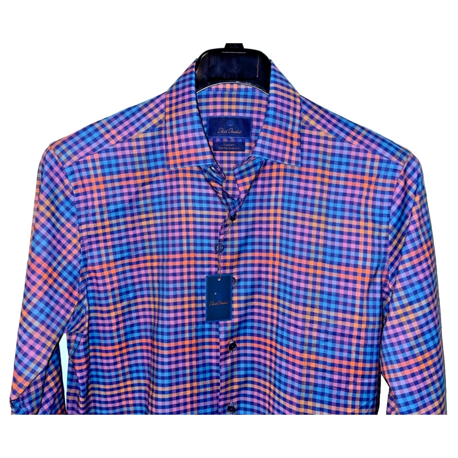 David Donahue David Donahue Check Fusion Performance Sport Shirt Mens M NWT MSRP 165 Size US M / EU 48-50 / 2 - 2 Thumbnail