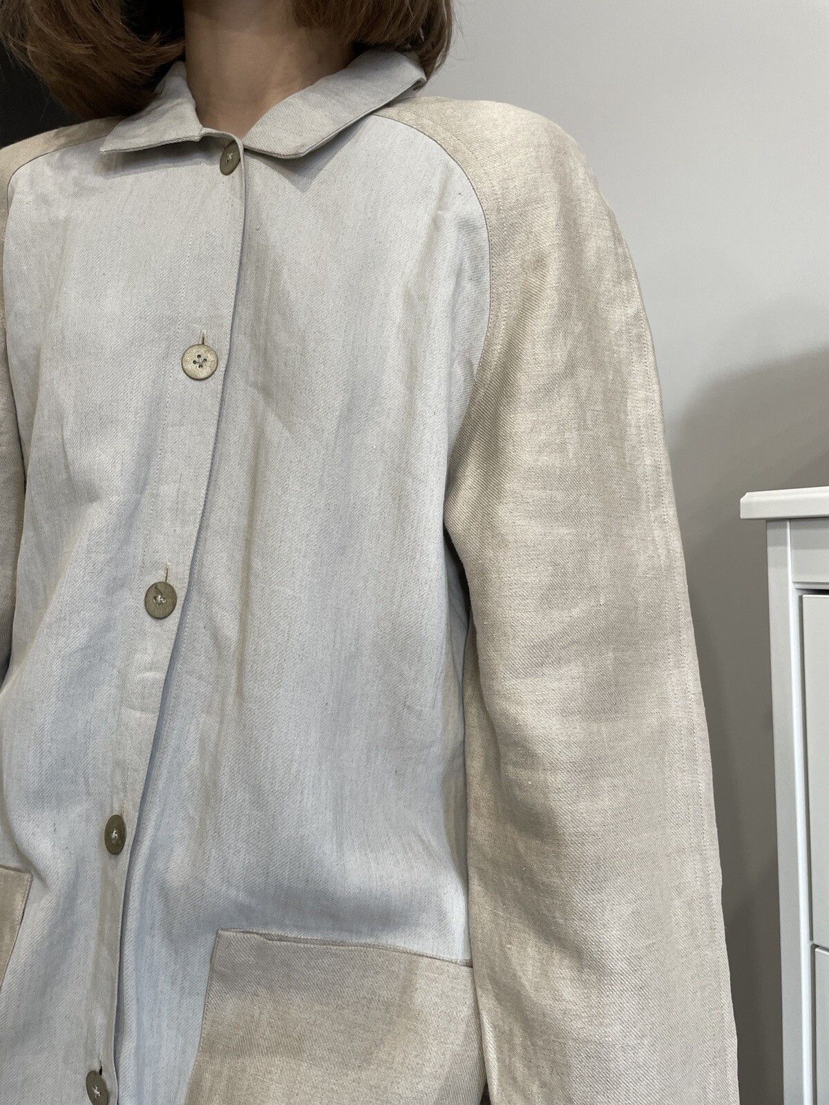 Tillmann Lauterbach Tillmann Lauterbach Designer Linen Trench Button Up Coat Size S / US 4 / IT 40 - 6 Thumbnail