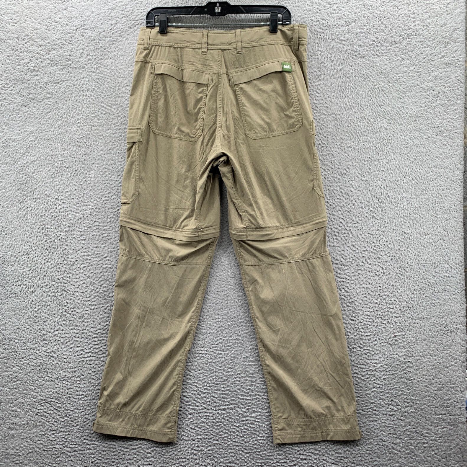 Pantalon Cargo Convertible REI Homme – 32x30, Beige, Randonnée Zip-off Léger