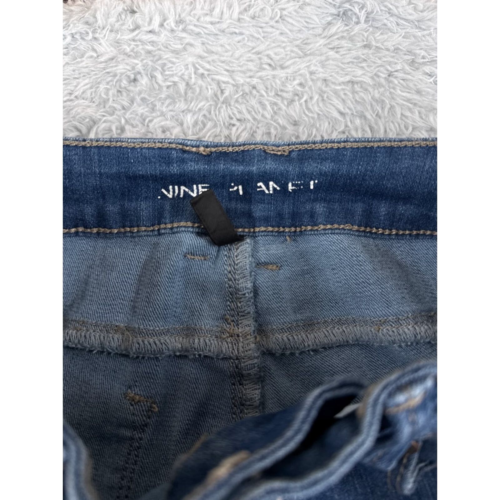 Vintage Nine Planet Jeans Womens 1 Blue Denim Skinny Boot Leg Distressed Low 22x30 Size 25" / US 0 / IT 36 - 6 Thumbnail
