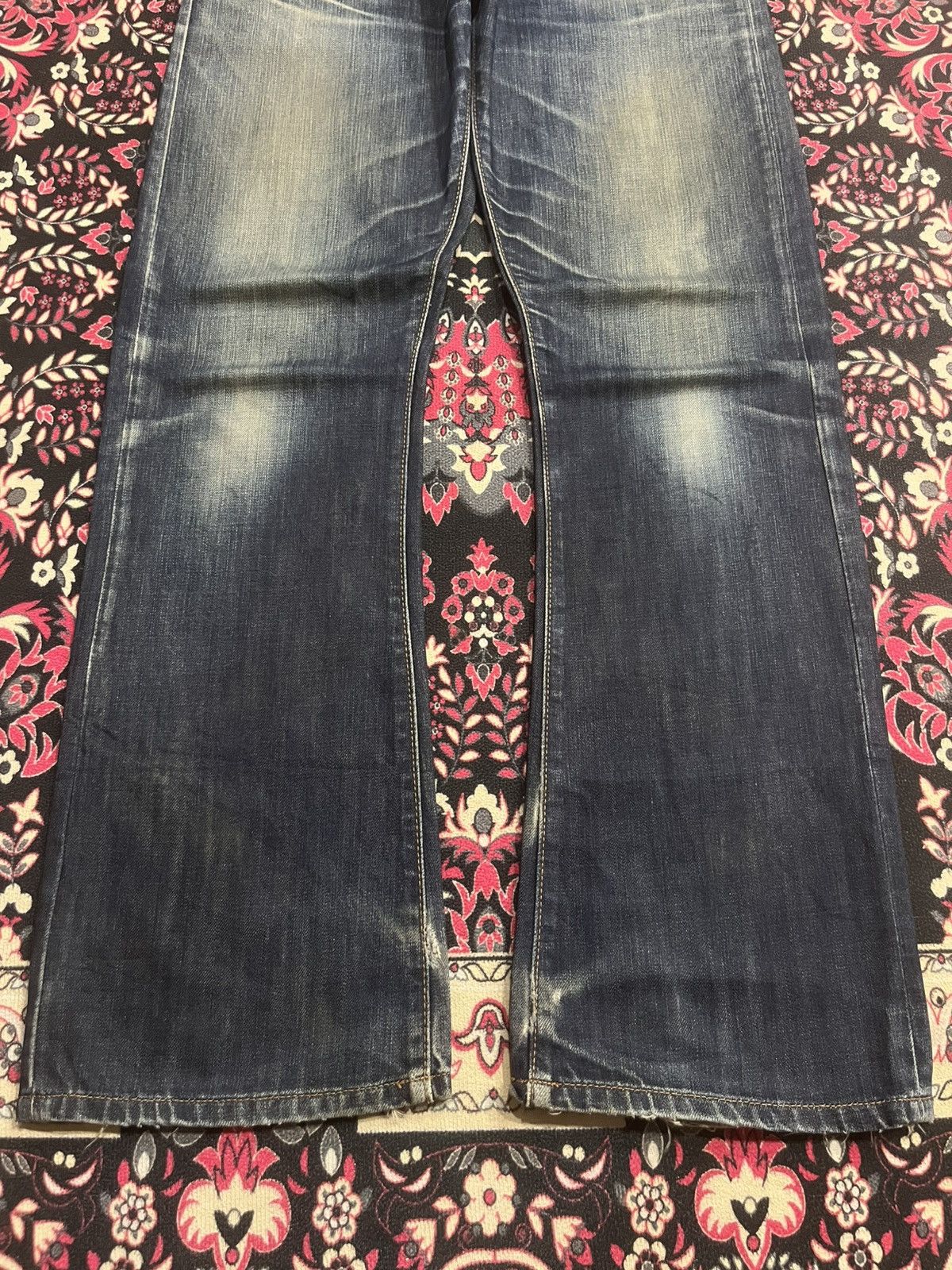 Replay Vintage Replay Dark Blue Faded Washed Buttonfly Flare Jeans Size US 32 / EU 48 - 14 Thumbnail