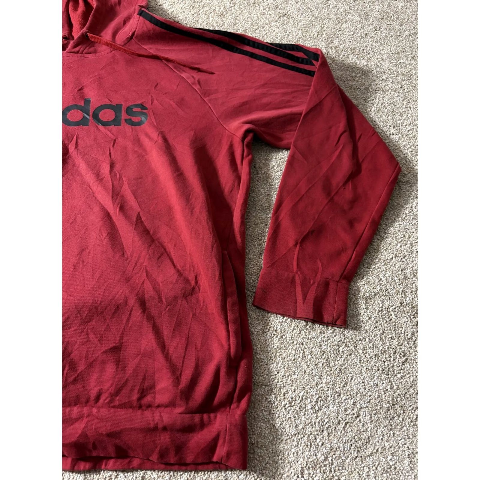 Adidas Adidas Hoodie Mens Large Red 3-Stripes Fleece Pullover Logo Sweatshirt Athletic Size US L / EU 52-54 / 3 - 4 Thumbnail