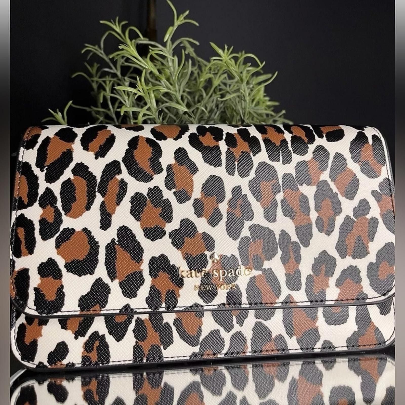 Designer Kate Spade Madison Spotted Leopard Flap Crossbody Cream​​​ Size ONE SIZE - 3 Thumbnail