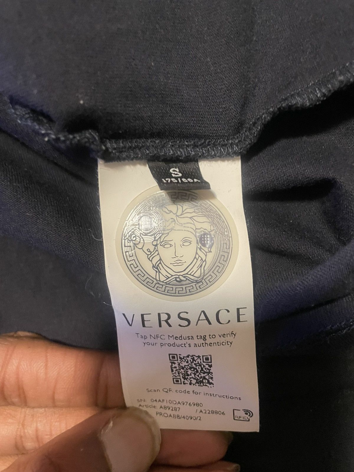 Versace Mens Versace Shirt Navy Blue Sz: S Size US S / EU 44-46 / 1 - 3 Thumbnail