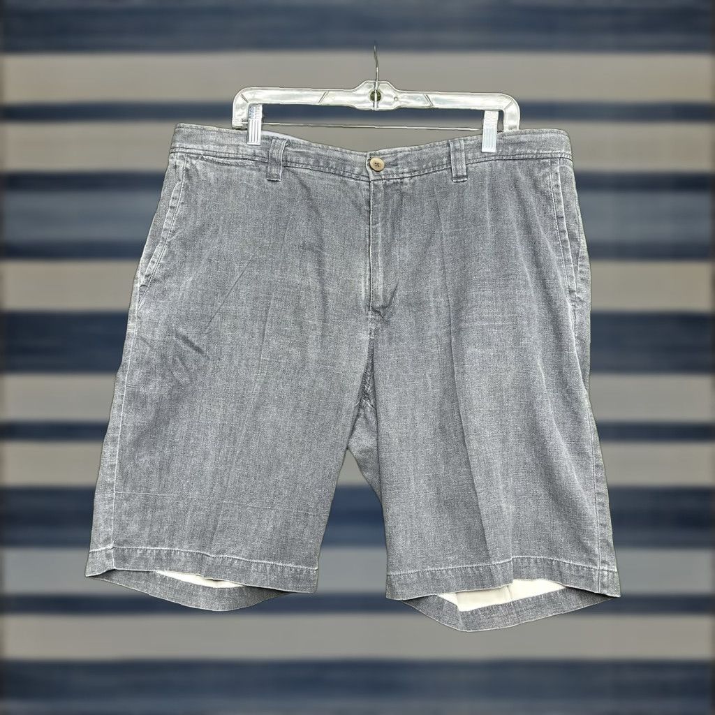 Tommy Bahama Tommy Bahama Silk Shorts Mens 38 Chino Grey Flat Front Casual Beach 8 In Inseam Slim Regular Pockets Size US 38 / EU 54 - 1 Thumbnail