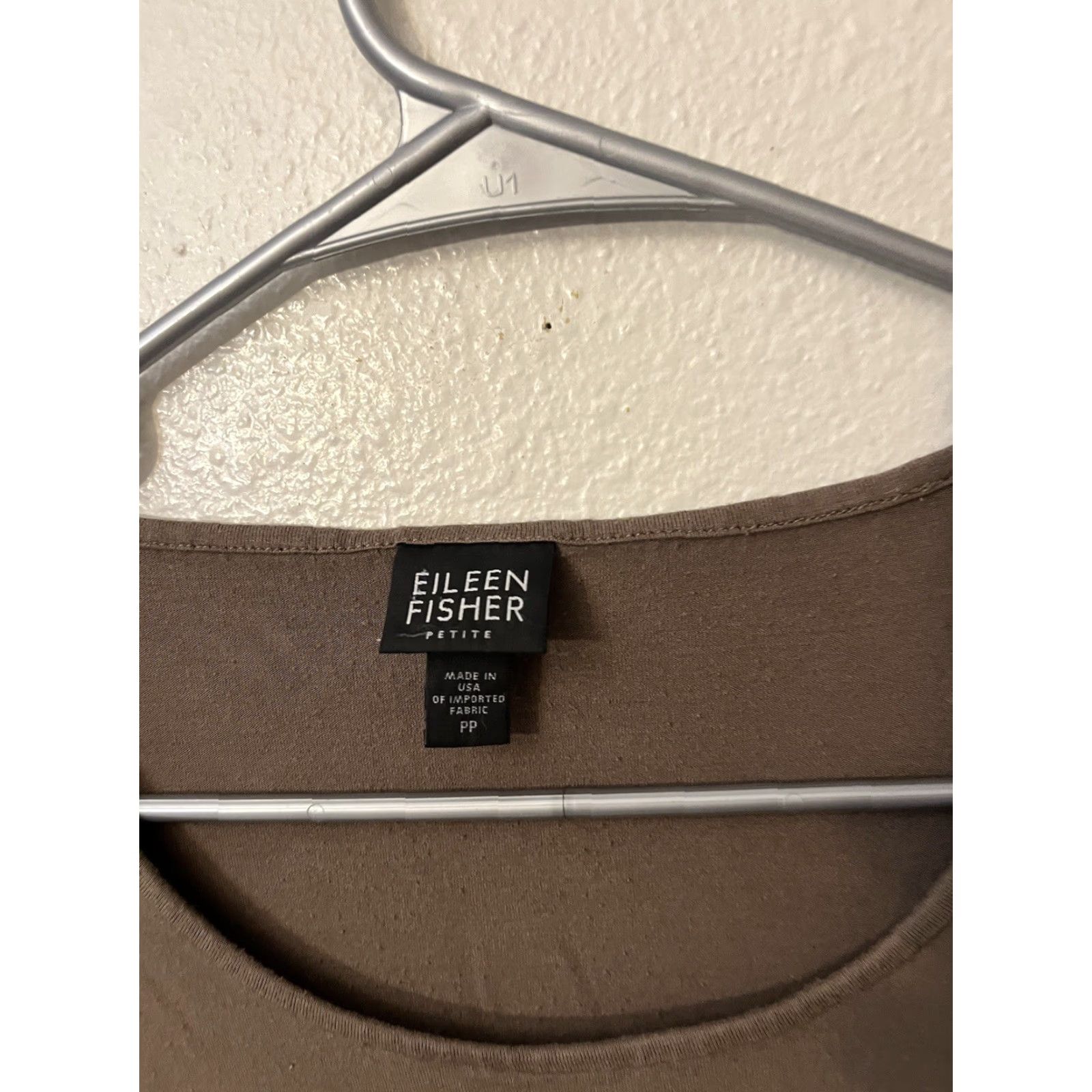 Eileen Fisher Eileen Fisher Womens Top Scoop Neck Long Sleeve Brown Stretch Knit PP Size Petite Regular Size XXS / US 00 / IT 34 - 2 Thumbnail