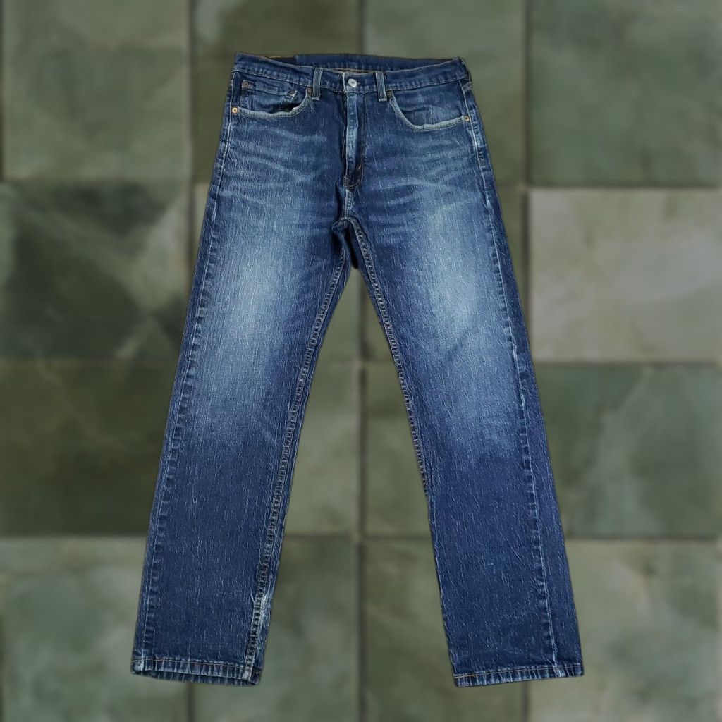 Levi's Levi's 505 Jeans Men 32x29 Blue Straight Classic Stretch Denim Casual Regular Modern 90s Mens Size US 32 / EU 48 - 1 Thumbnail