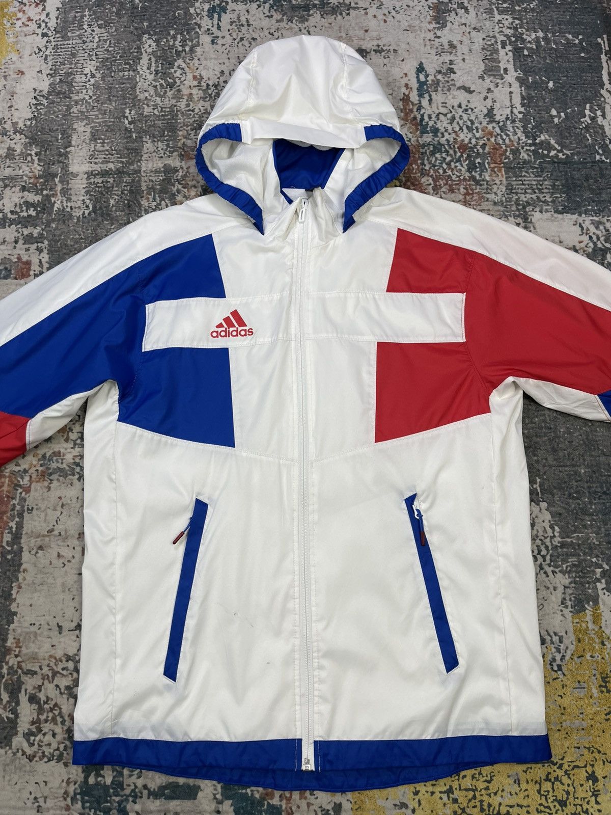 Adidas Adidas Wind RDY France Team Theme Windbreaker Jacket Size US S / EU 44-46 / 1 - 8 Thumbnail