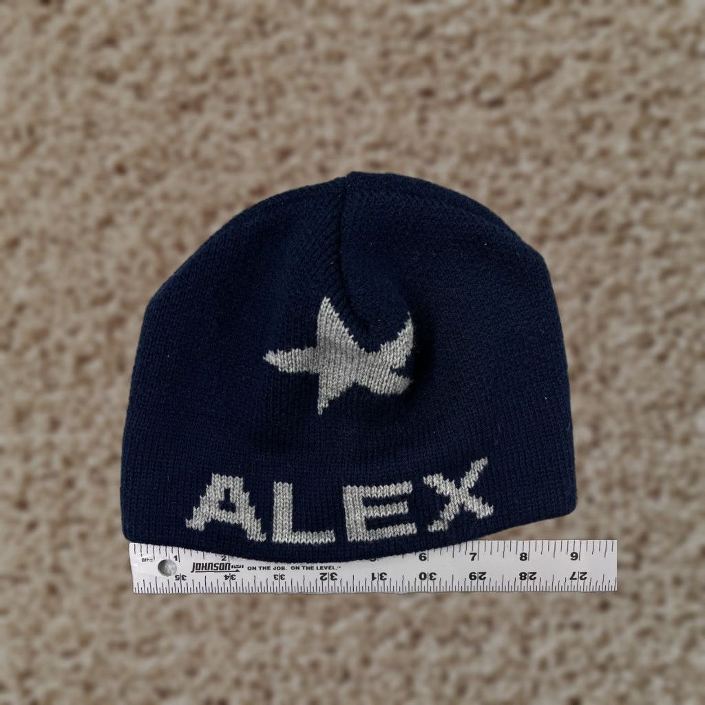 Vintage Butterscotch Blankees Beanie Toque Adult One Size Blue Knit Acrylic Star USA Hat Mens Beanie 1 Size Blue Stars Size ONE SIZE - 1 Thumbnail