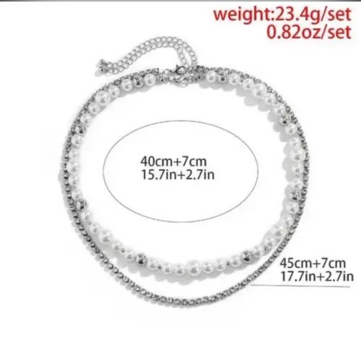 Japanese Brand × Vintage Unisex layered pearl chain shiny rhinestone tennis necklace Size ONE SIZE - 3 Thumbnail