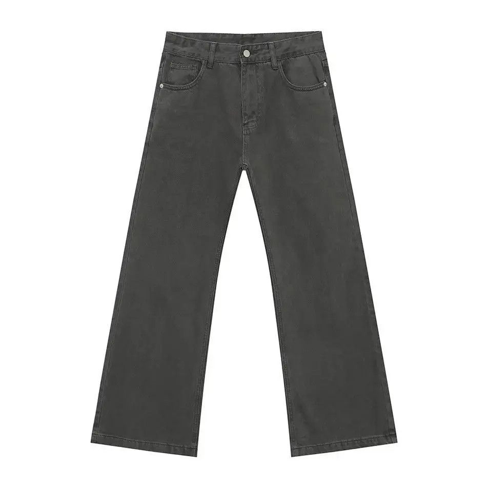 Japanese Brand Retro loose micro flared solid color jeans Size US 32 / EU 48 - 5 Thumbnail