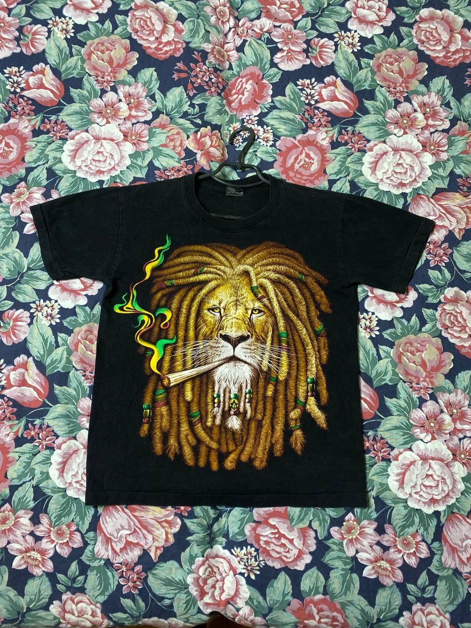 Band Tees × Vintage Rasta Lion T-Shirt The Lion Rastafari Dreadlocks Reggae Size US M / EU 48-50 / 2 - 9 Thumbnail