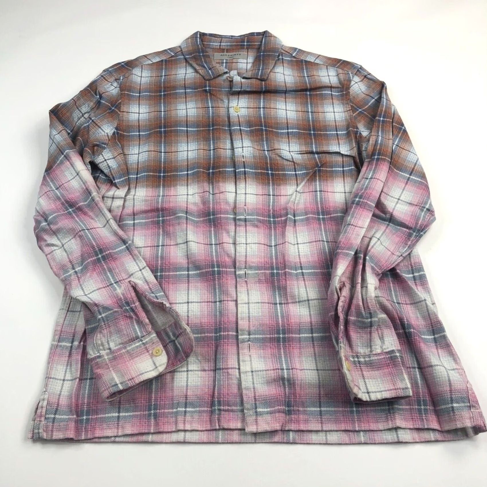 Allsaints Allsaints Button-Up Plaid Flannel Shirt Men L Size US L / EU 52-54 / 3 - 2 Thumbnail