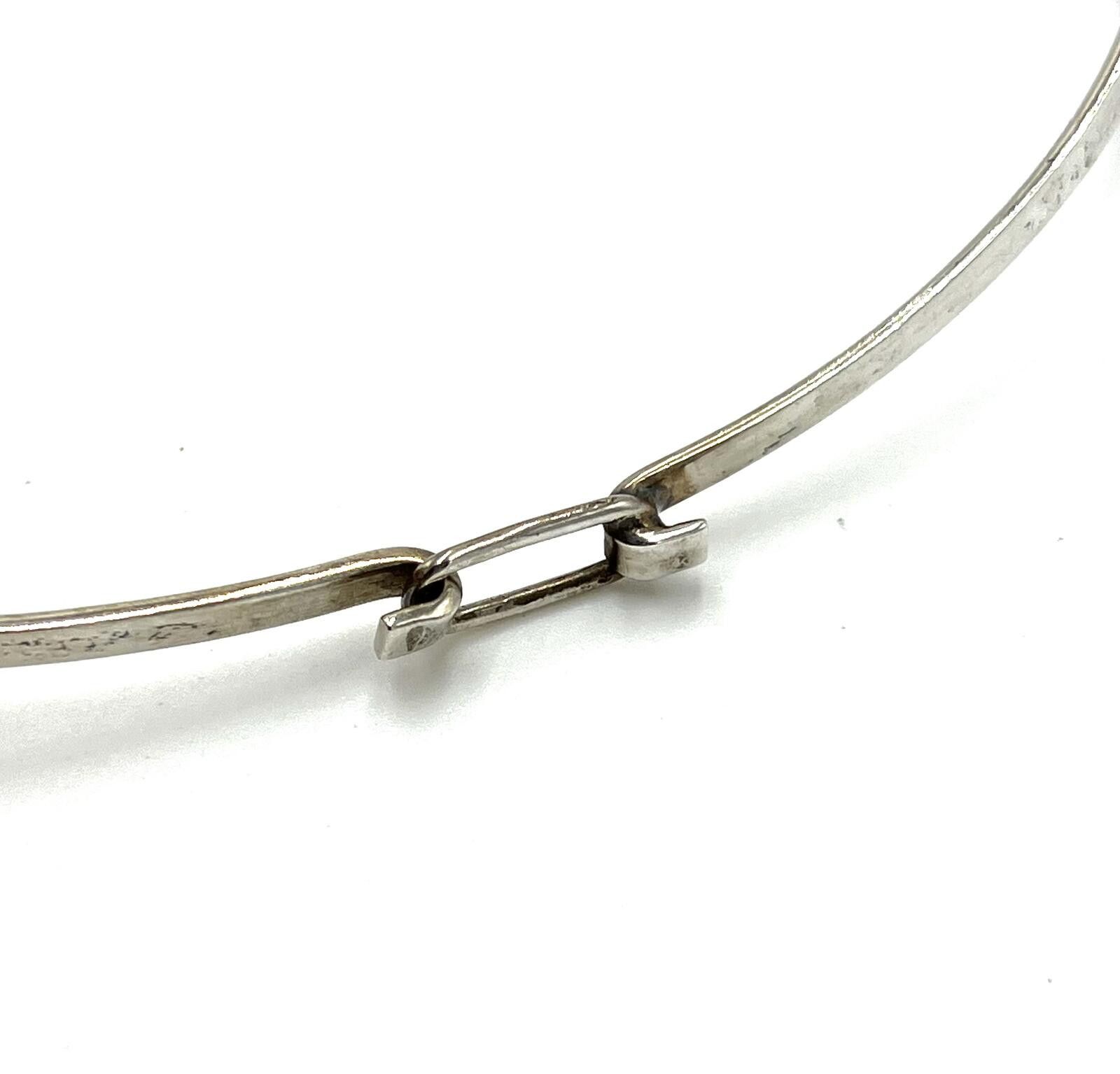 Other 925 Sterling Silver Omega Contoured Heart V-neck Choker Size ONE SIZE - 3 Thumbnail