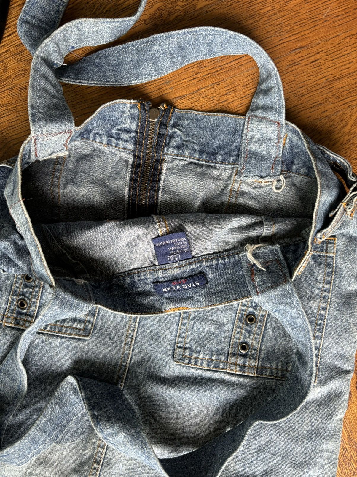 Levi's Vintage Denim Tote Bag Jote Jurse 90s Y2K Jean Sack Rework Size ONE SIZE - 10 Thumbnail