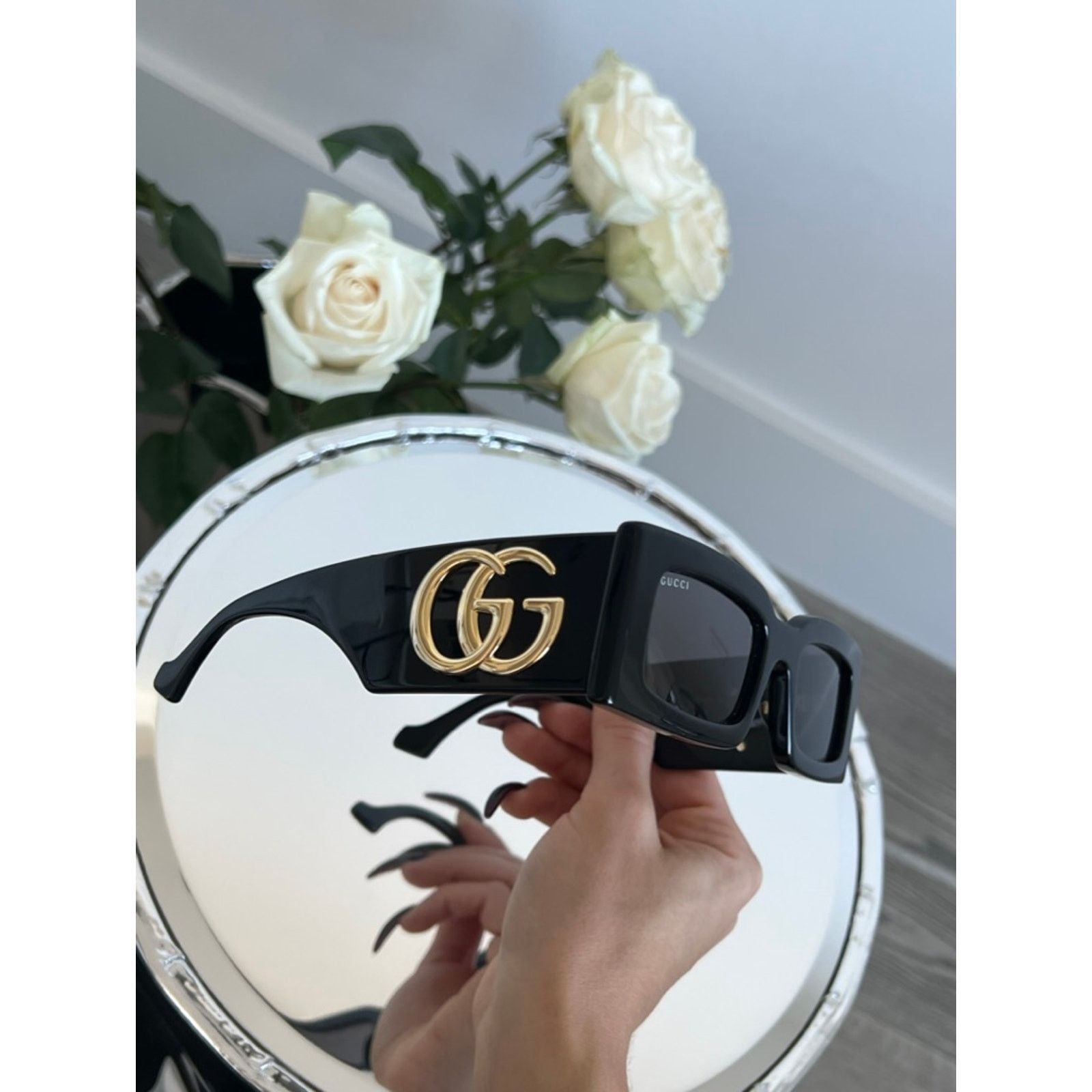 Gucci NEW Gucci GG1425S Black Marmont Sunglasses $505 Size ONE SIZE - 2 Thumbnail