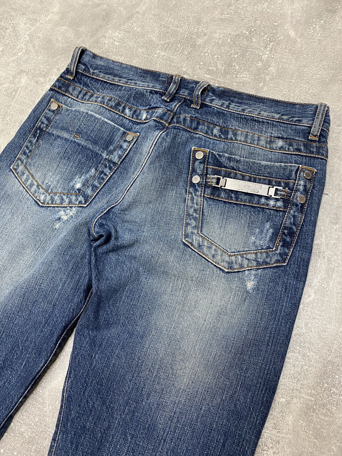 Designer × Dirk Bikkembergs Dirk Bikkembergs Sport Couture Cut Raw Denim Jeans Size US 34 / EU 50 - 15 Thumbnail